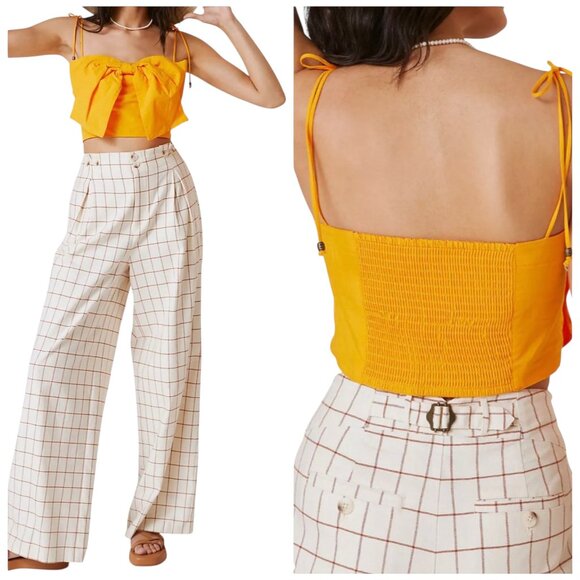 Maeve by Anthropologie Orange Bow-Tie Crop Top XXS NWT - Picture 1 of 6